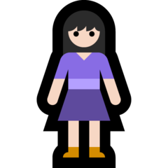 How Woman Standing: Light Skin Tone emoji looks on Microsoft.