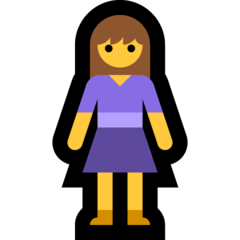 How Woman Standing emoji looks on Microsoft.