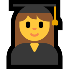 How Woman Student emoji looks on Microsoft.