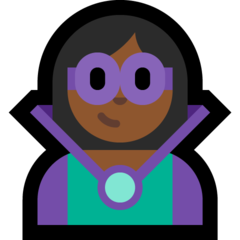 A quoi ressemblent les emoji Super-vilain femme: peau mate sur Microsoft.