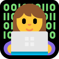 How Woman Technologist emoji looks on Microsoft.