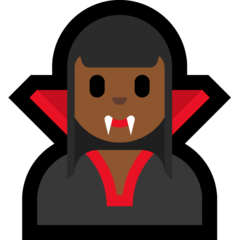 How Woman Vampire: Medium-Dark Skin Tone emoji looks on Microsoft.