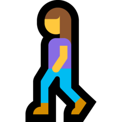 A quoi ressemblent les emoji Femme qui marche sur Microsoft.