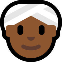 How Woman Wearing Turban: Medium-Dark Skin Tone emoji looks on Microsoft.