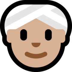 How Woman Wearing Turban: Medium-Light Skin Tone emoji looks on Microsoft.