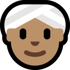 How Woman Wearing Turban: Medium Skin Tone emoji looks on Microsoft.