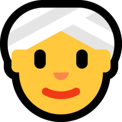 How Woman Wearing Turban emoji looks on Microsoft.