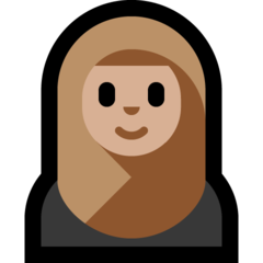 How Woman with Headscarf: Medium-Light Skin Tone emoji looks on Microsoft.