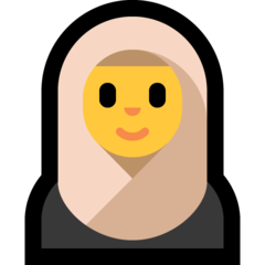 Wie Frau mit Kopftuch Emoji auf Microsoft aussieht.