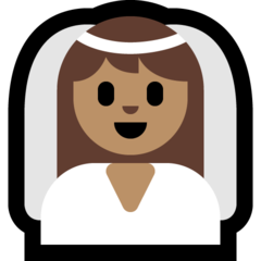 Bagaimana Woman with Veil: Medium Skin Tone emoji terlihat di Microsoft.