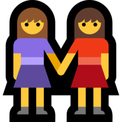 How Women Holding Hands emoji looks on Microsoft.