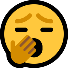 How Yawning Face emoji looks on Microsoft.