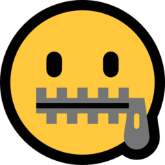 How Zipper-Mouth Face emoji looks on Microsoft.