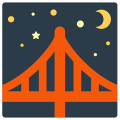 Bagaimana Bridge at Night emoji terlihat di Mozilla.