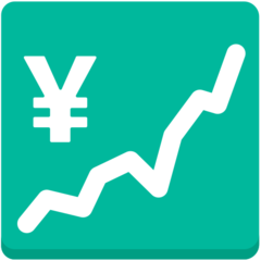 Bagaimana Chart Increasing with Yen emoji terlihat di Mozilla.