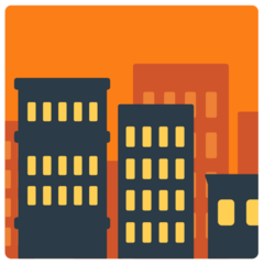 Bagaimana Cityscape at Dusk emoji terlihat di Mozilla.