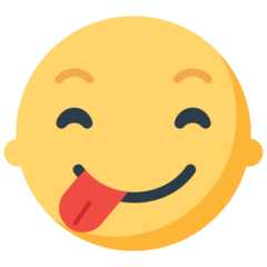 Hoe Lachend gezicht dat lippen likt emoji eruit ziet op Mozilla.