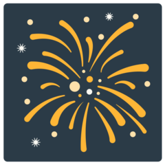 Bagaimana Fireworks emoji terlihat di Mozilla.