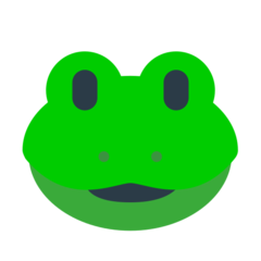 Bagaimana Katak emoji terlihat di Mozilla.