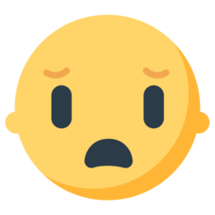 Bagaimana Frowning Face with Open Mouth emoji terlihat di Mozilla.