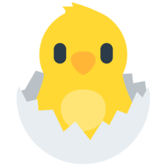 Bagaimana Hatching Chick emoji terlihat di Mozilla.