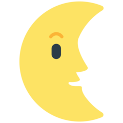 Bagaimana Last Quarter Moon Face emoji terlihat di Mozilla.