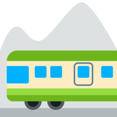 Bagaimana Mountain Railway emoji terlihat di Mozilla.