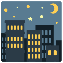 How Night with Stars emoji looks on Mozilla.