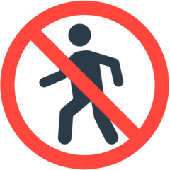 Bagaimana No Pedestrians emoji terlihat di Mozilla.