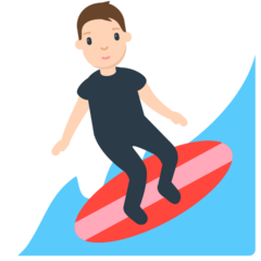 Bagaimana Person Surfing emoji terlihat di Mozilla.