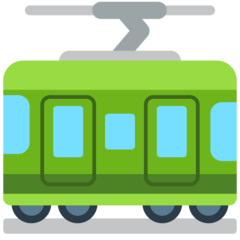 Bagaimana Railway Car emoji terlihat di Mozilla.