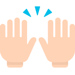 How Raising Hands emoji looks on Mozilla.