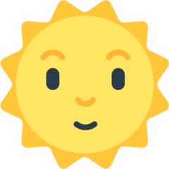 Bagaimana Sun with Face emoji terlihat di Mozilla.