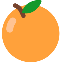 Bagaimana Tangerine emoji terlihat di Mozilla.