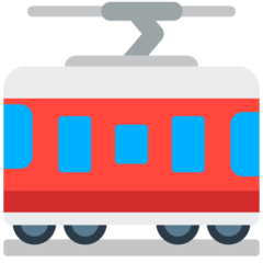 Bagaimana Tram Car emoji terlihat di Mozilla.