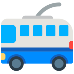 Bagaimana Trolleybus emoji terlihat di Mozilla.