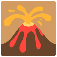 Bagaimana Volcano emoji terlihat di Mozilla.