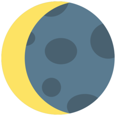 Bagaimana Waning Crescent Moon emoji terlihat di Mozilla.