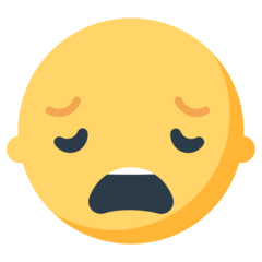 How Weary Face emoji looks on Mozilla.