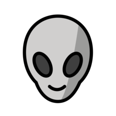 Como o emoji do Alienígena é exibido no Openmoji.