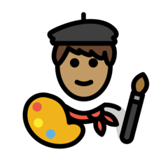 A quoi ressemblent les emoji Artiste: peau légèrement mate sur Openmoji.