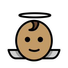 How Baby Angel: Medium Skin Tone emoji looks on Openmoji.