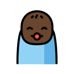 How Baby: Dark Skin Tone emoji looks on Openmoji.