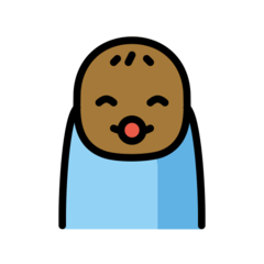 How Baby: Medium-Dark Skin Tone emoji looks on Openmoji.