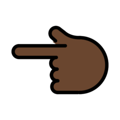 How Backhand Index Pointing Left: Dark Skin Tone emoji looks on Openmoji.