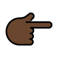 Wie Nach rechts weisender Zeigefinger: dunkle Hautfarbe Emoji auf Openmoji aussieht.