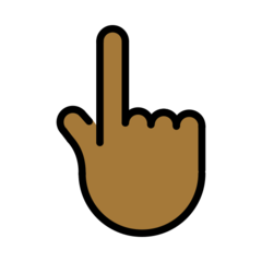 How Backhand Index Pointing Up: Medium-Dark Skin Tone emoji looks on Openmoji.