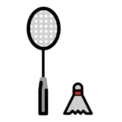 How Badminton emoji looks on Openmoji.