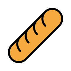 How Baguette Bread emoji looks on Openmoji.