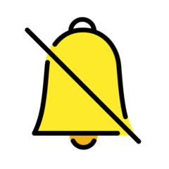 How Bell with Slash emoji looks on Openmoji.